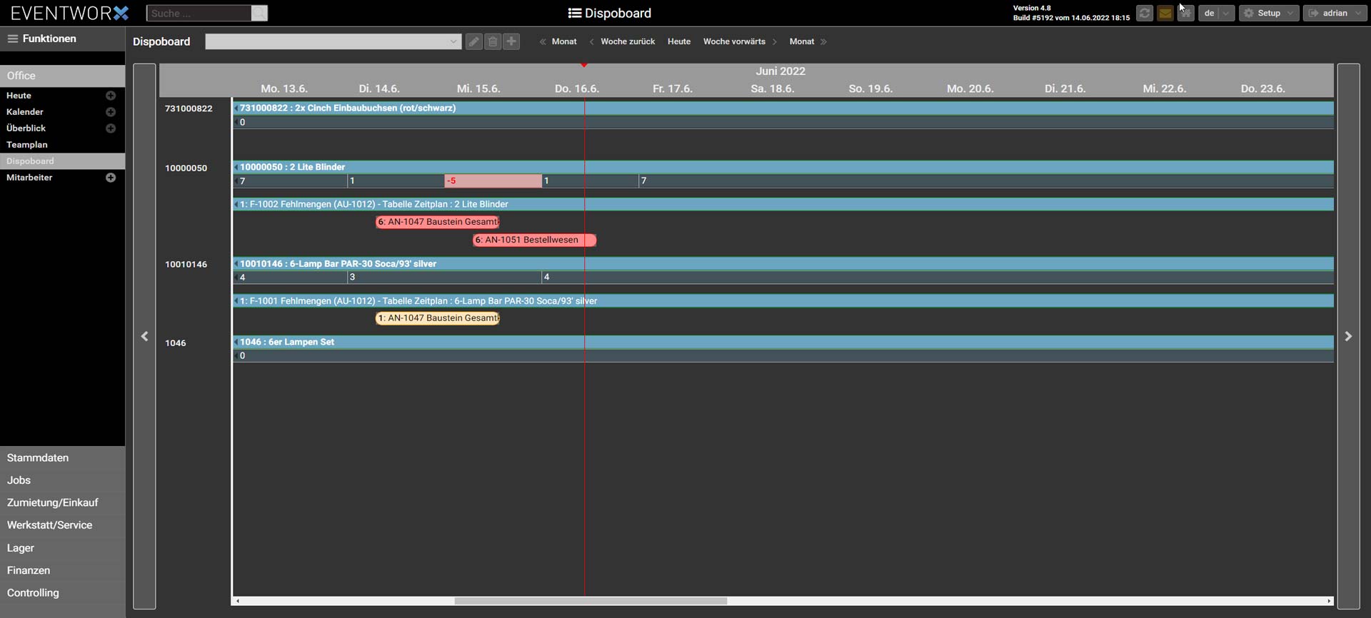 screenshot of EVENTWORX