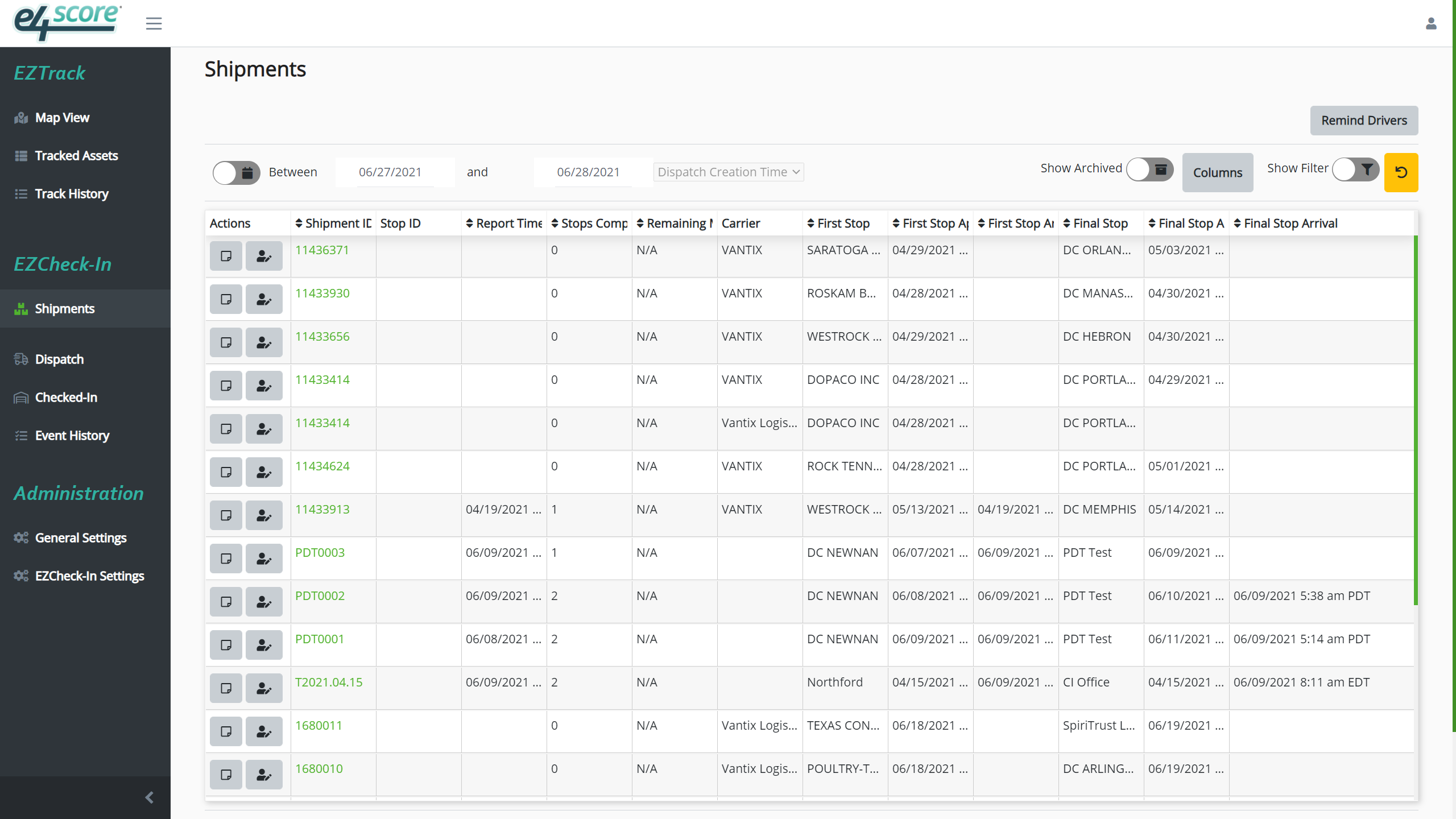 screenshot of EZCheck-In