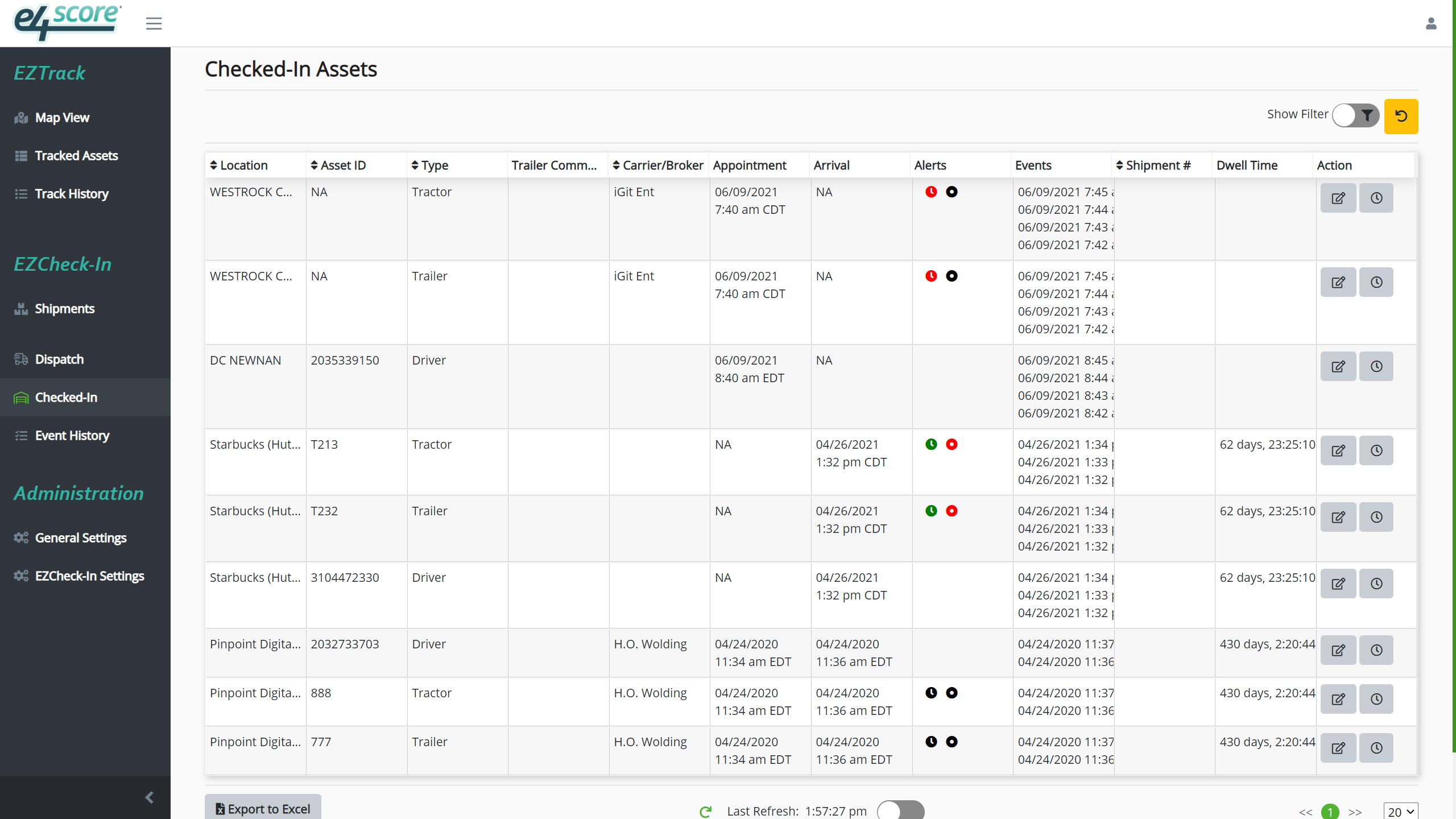 screenshot of EZCheck-In