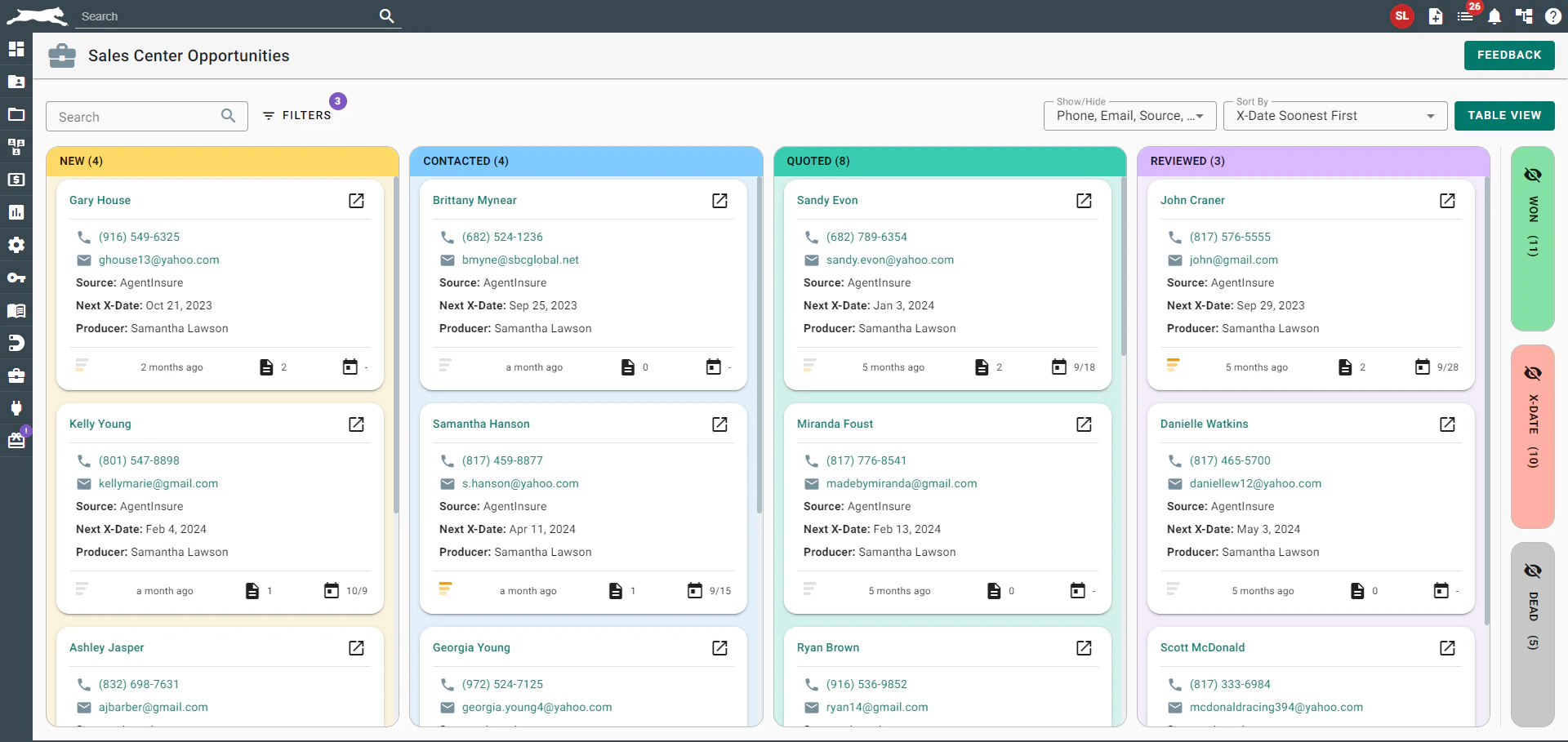 screenshot of EZLynx