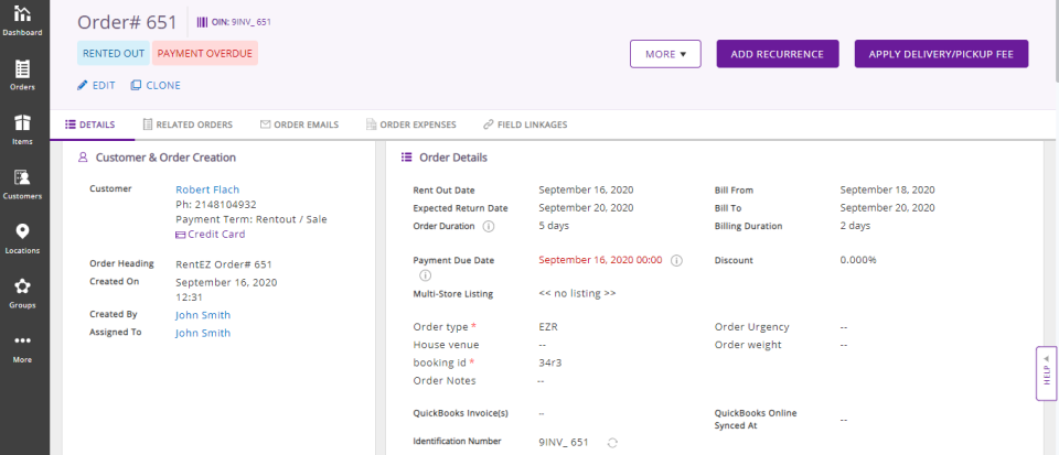 screenshot of EZRentOut