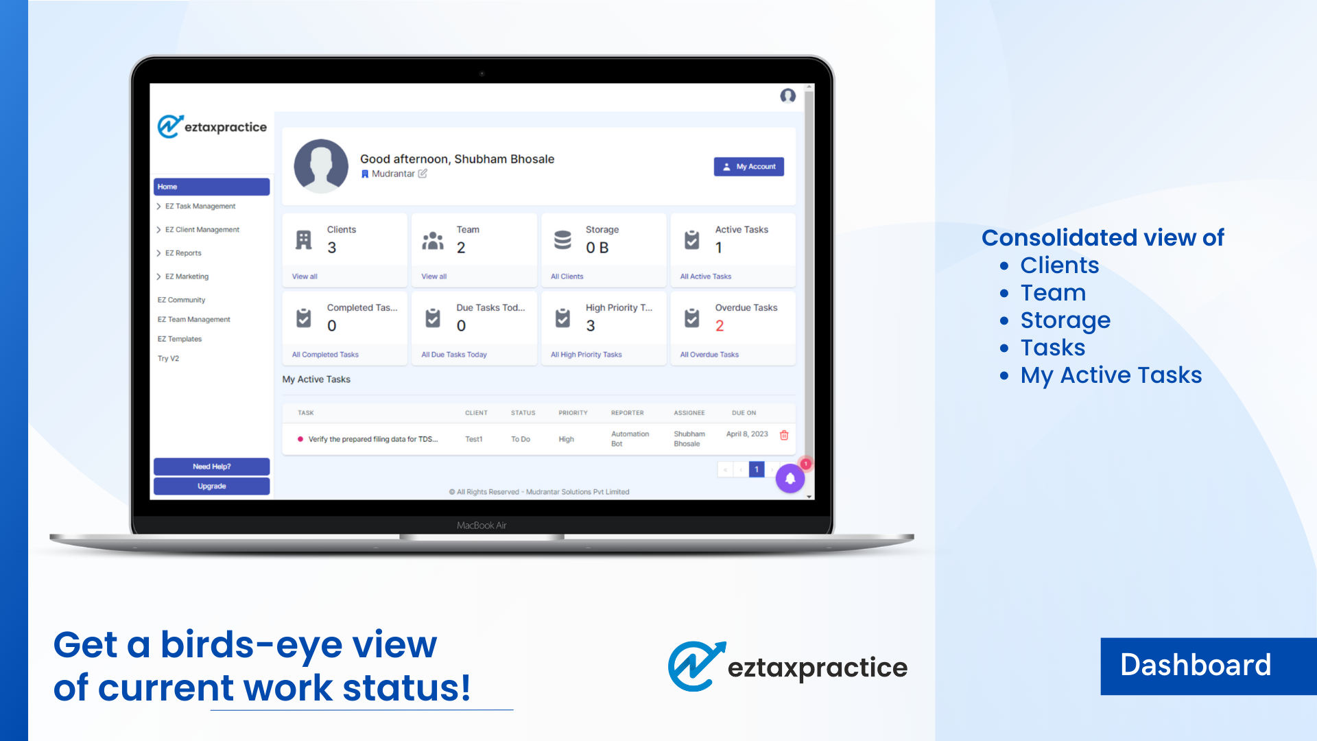 screenshot of EZTaxPractice