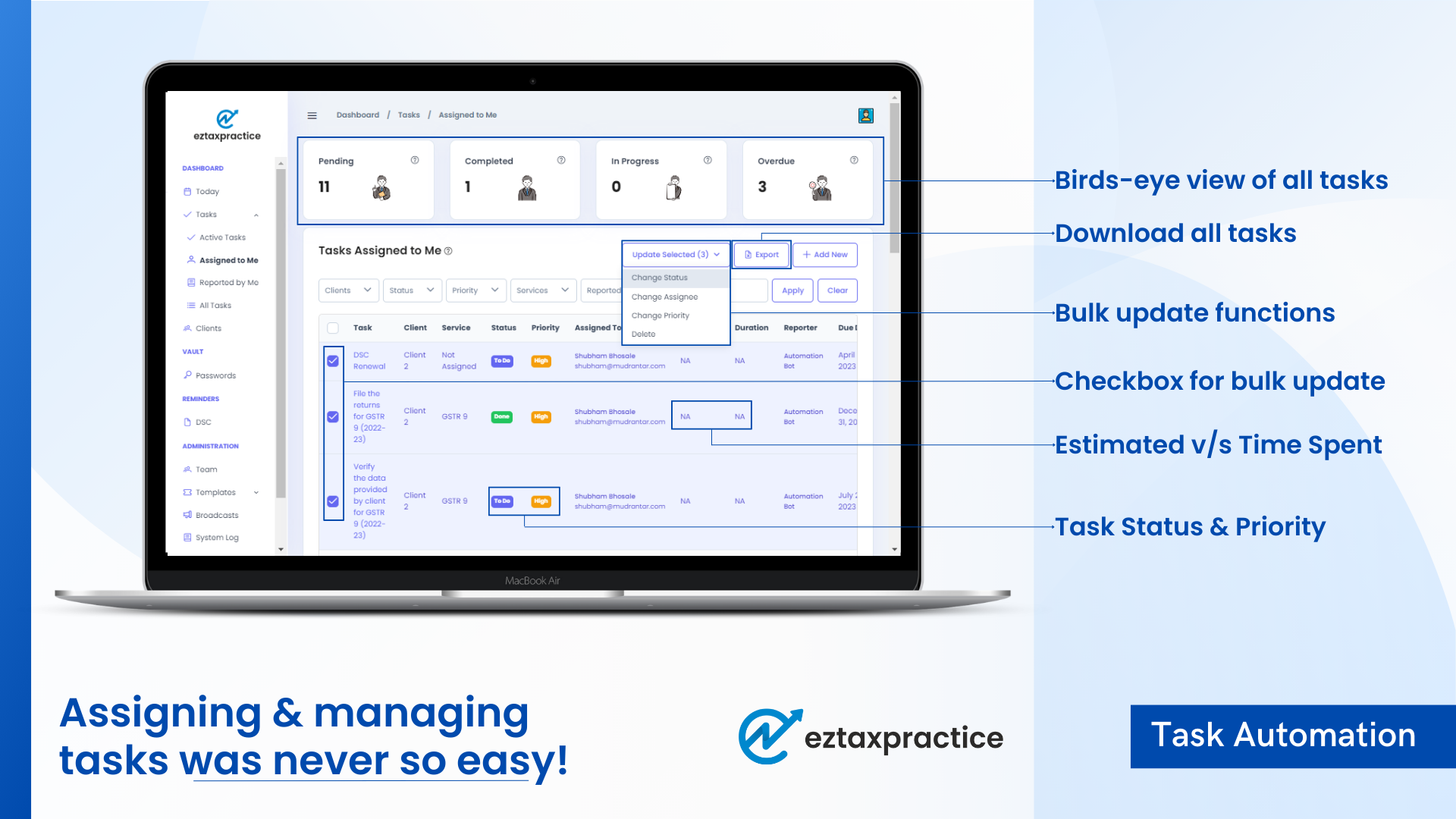 screenshot of EZTaxPractice