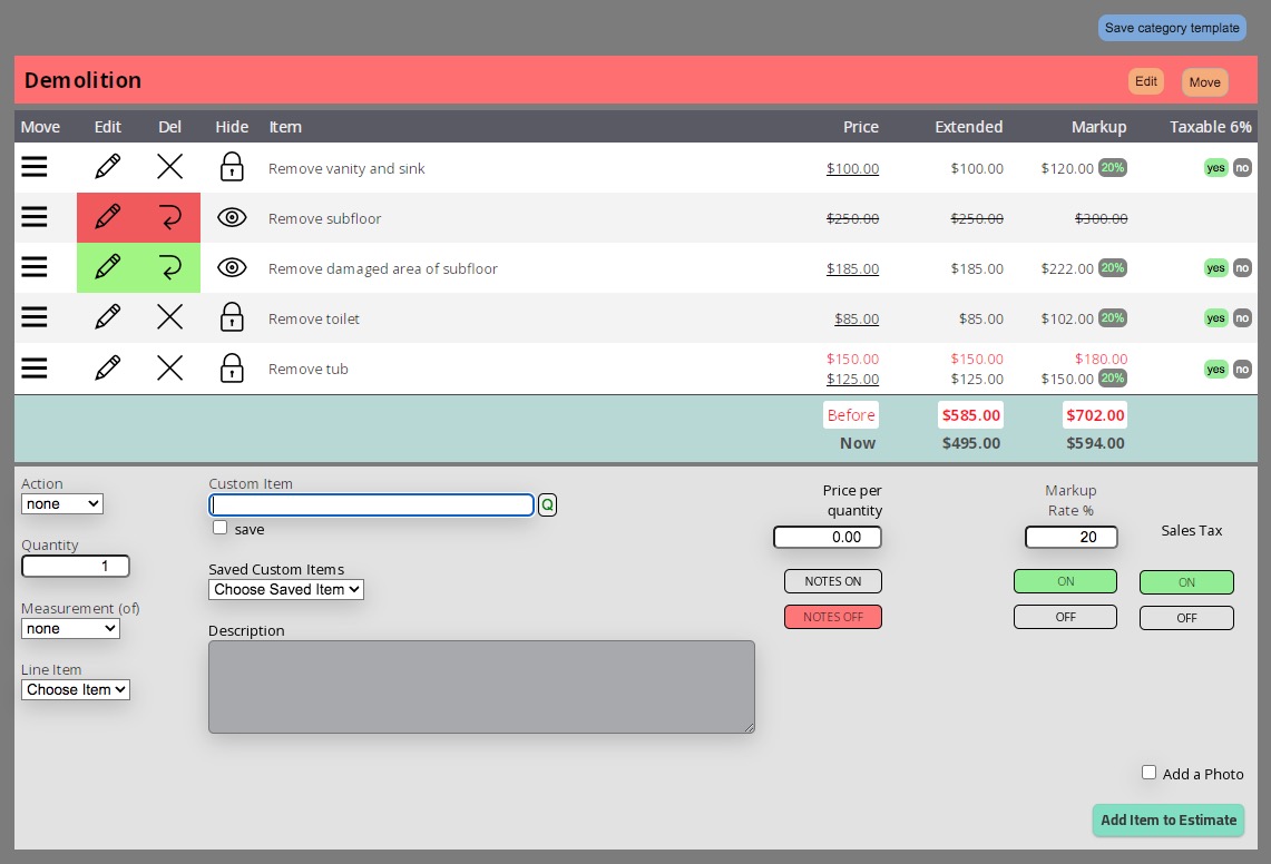 screenshot of EZcontractPro