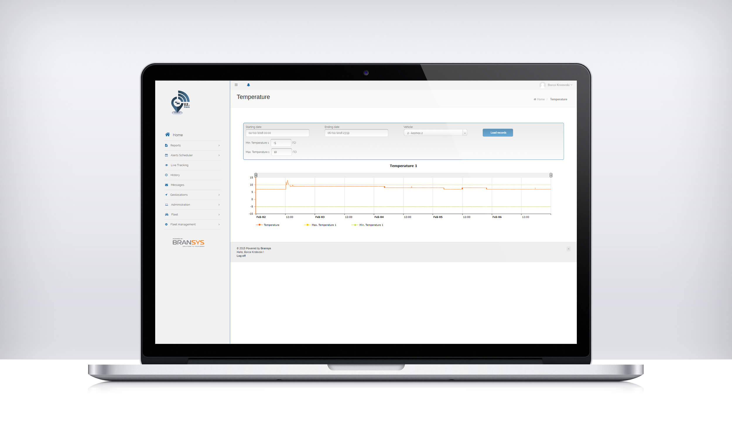 screenshot of EZtoTrack