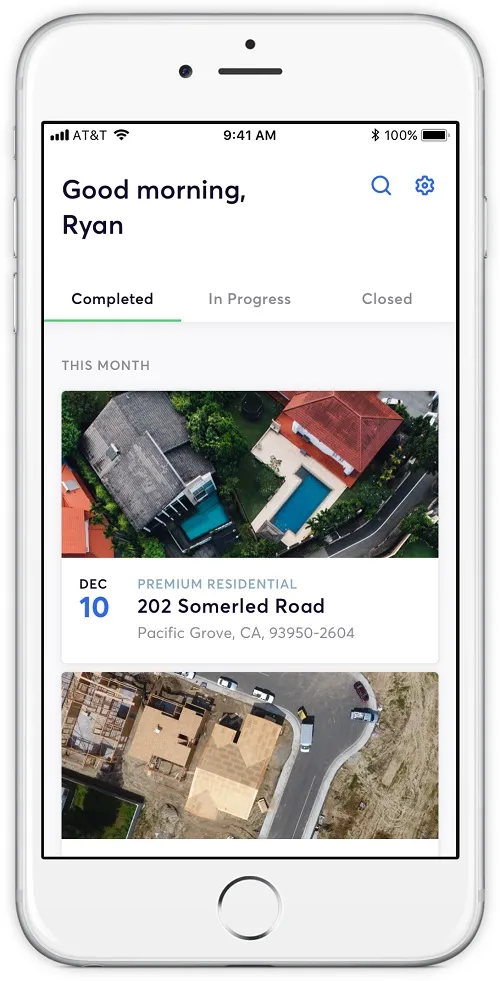 screenshot of EagleView