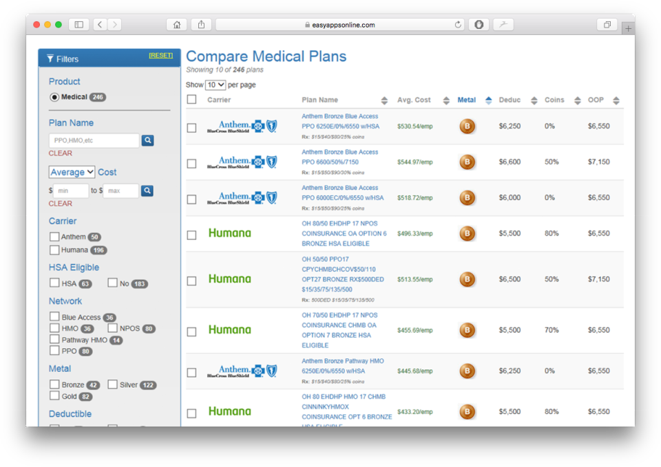 screenshot of EasyAppsOnline