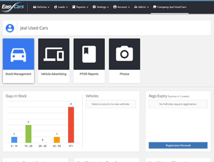screenshot of EasyCars