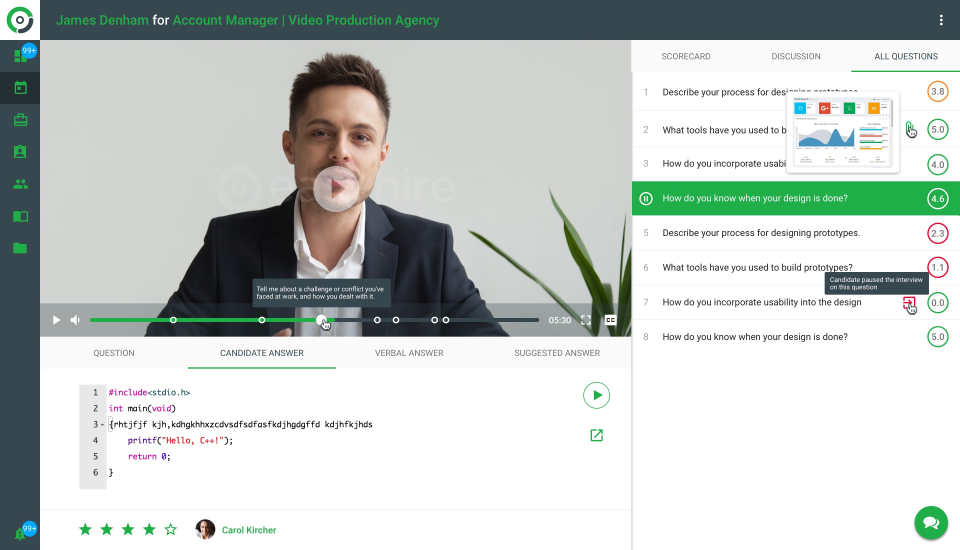 screenshot of EasyHire