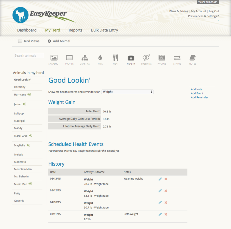 screenshot of EasyKeeper
