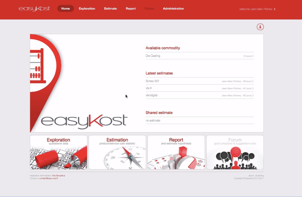 screenshot of EasyKost