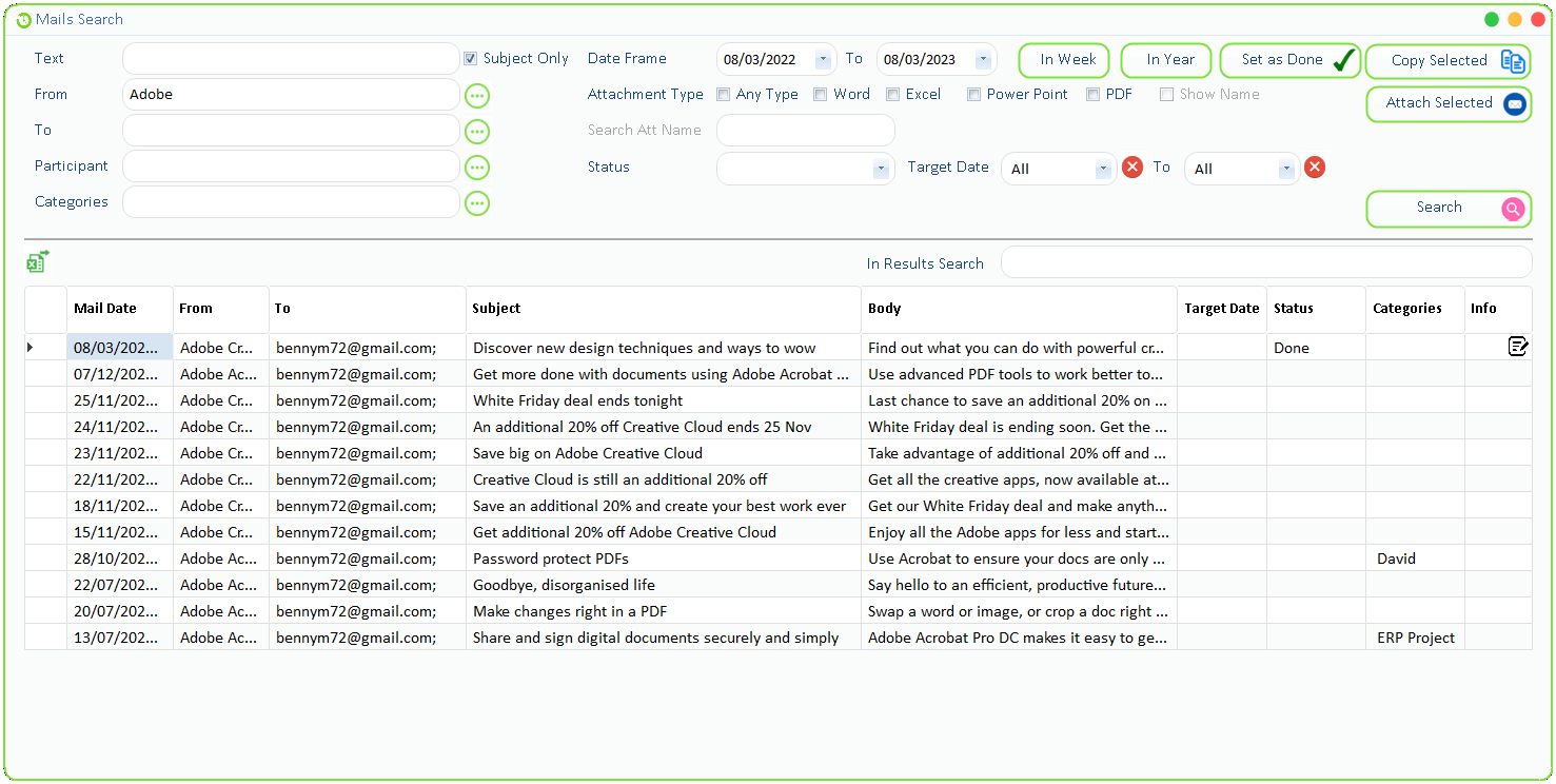 screenshot of EasyMailook
