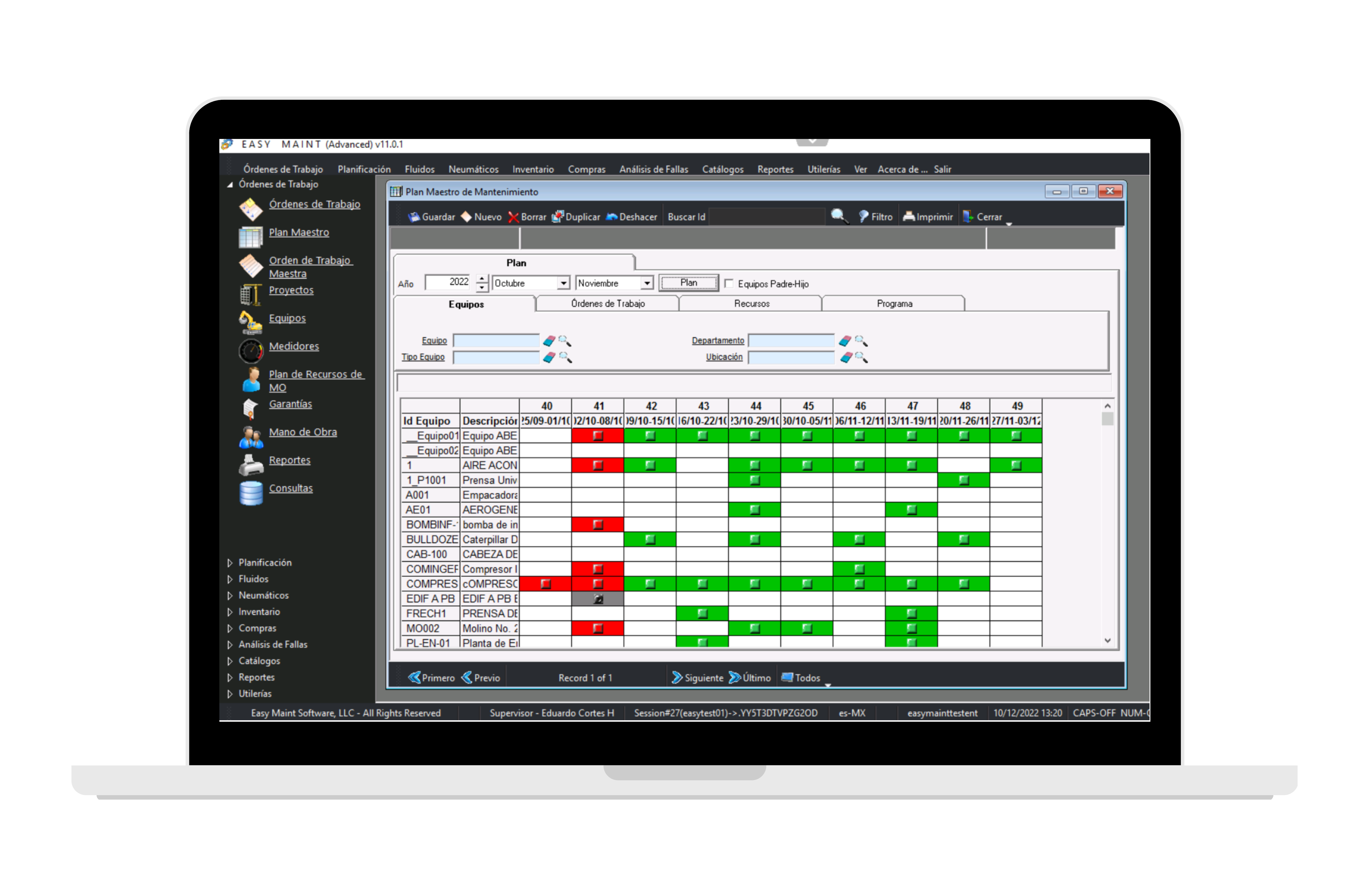 screenshot of EasyMaint