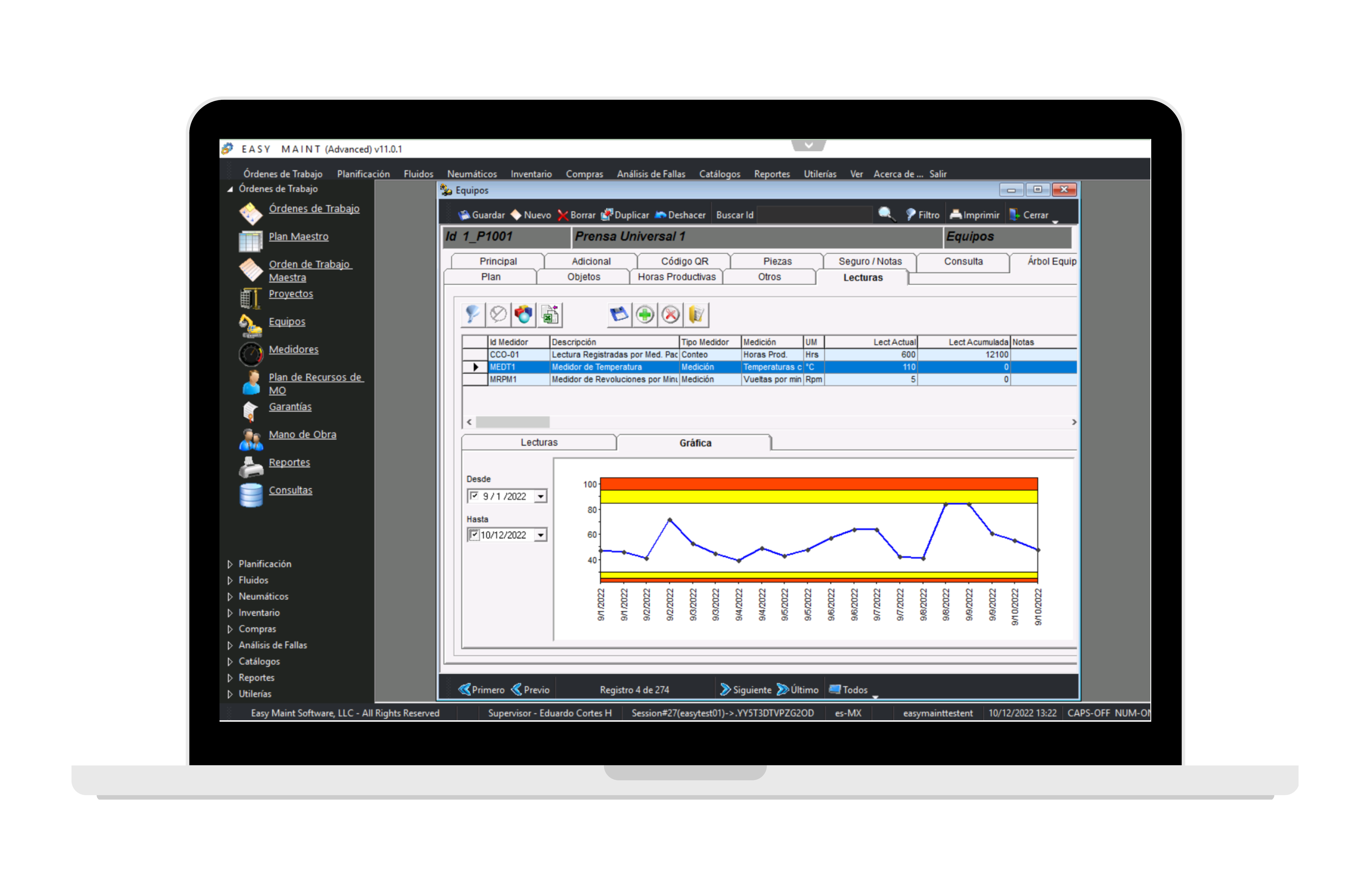 screenshot of EasyMaint