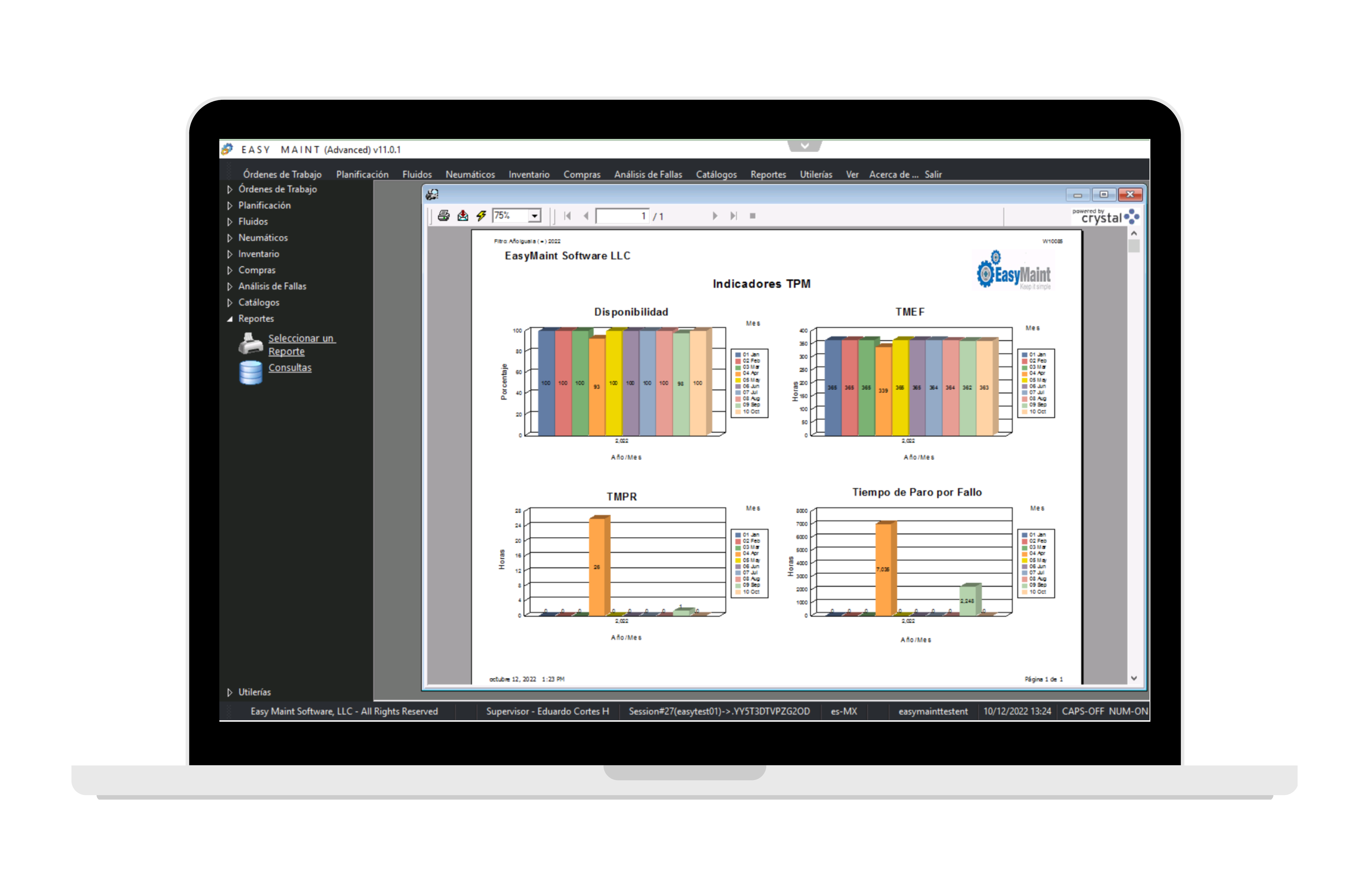 screenshot of EasyMaint