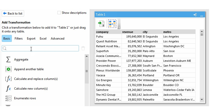 screenshot of EasyMorph