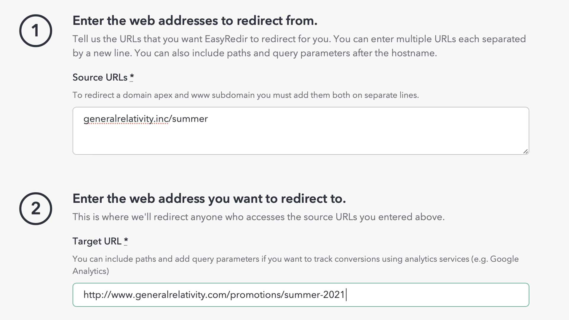 screenshot of EasyRedir