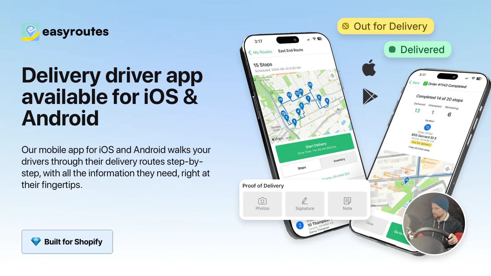 screenshot of EasyRoutes