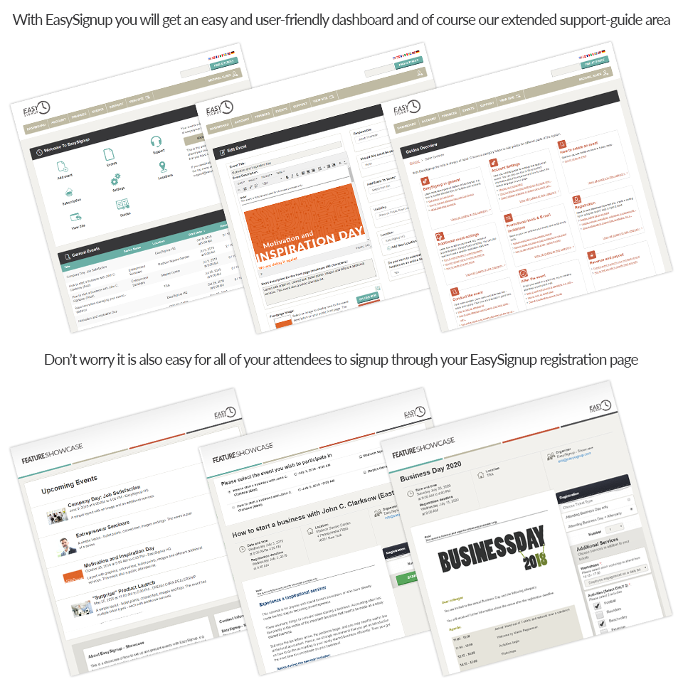 screenshot of EasySignup