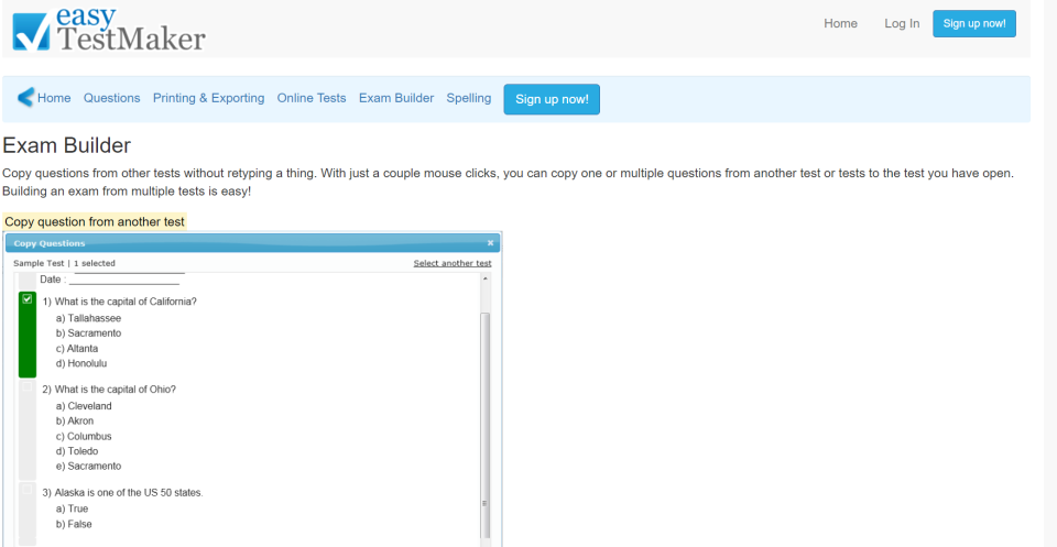 screenshot of EasyTestMaker