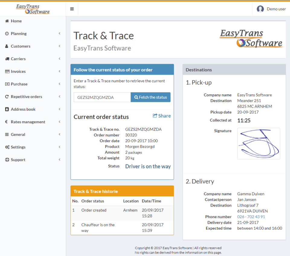 screenshot of EasyTrans