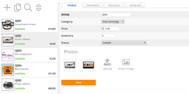 screenshot of EasyWebshop