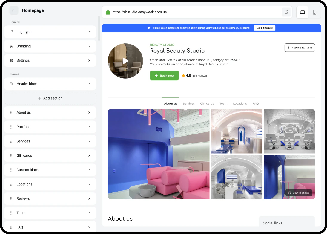 screenshot of EasyWeek