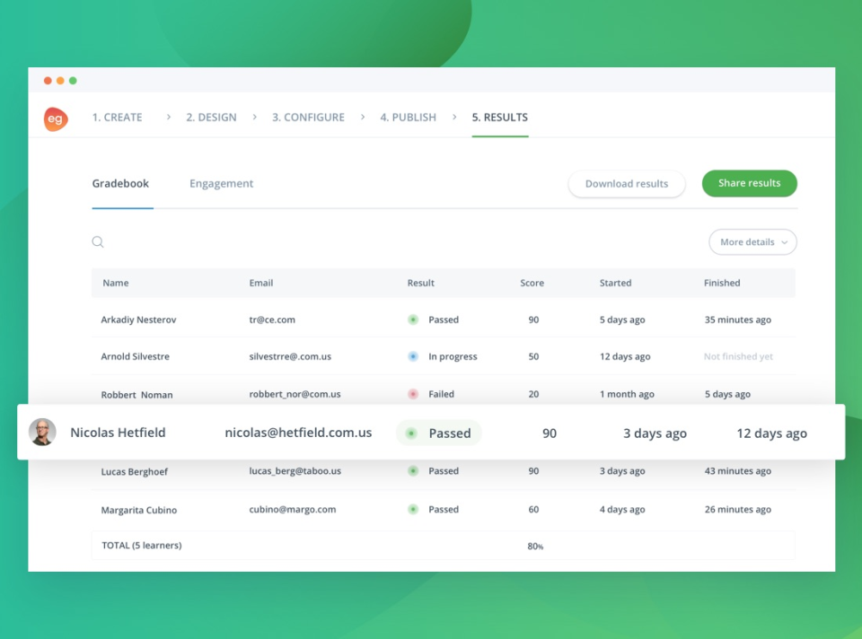 screenshot of Easygenerator