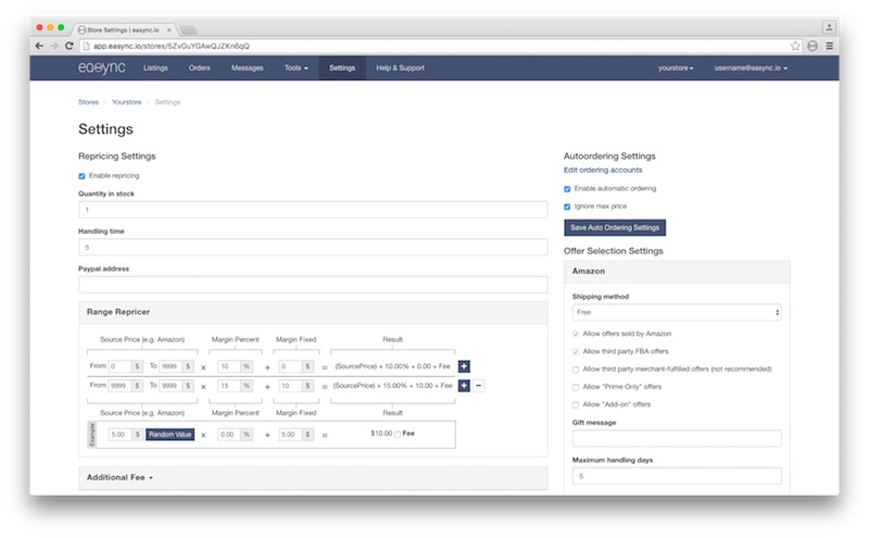 screenshot of Easync