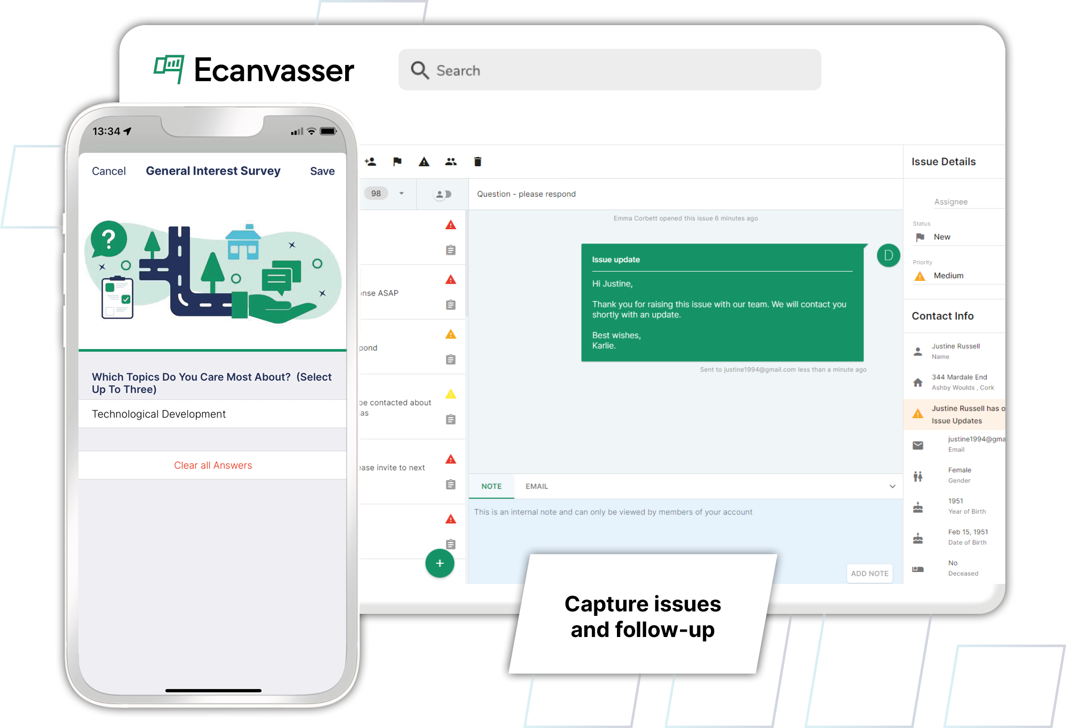 screenshot of Ecanvasser