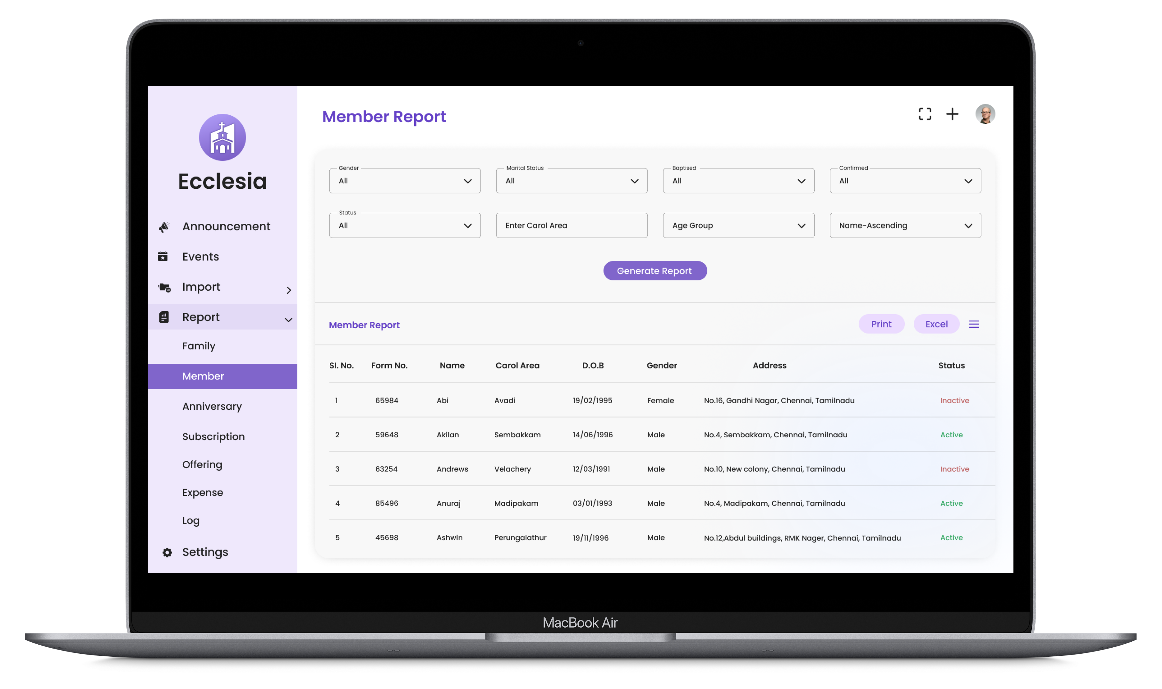 screenshot of Ecclesia