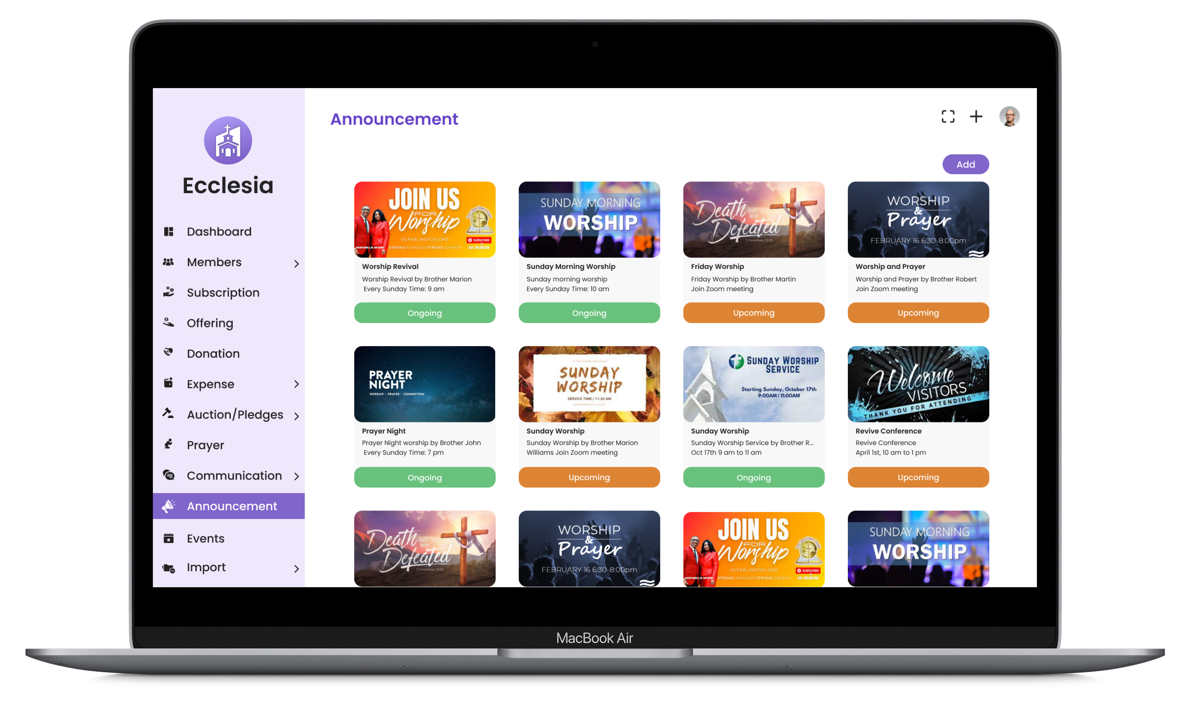 screenshot of Ecclesia