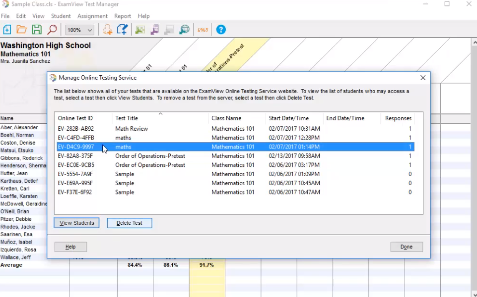 screenshot of EchoExam