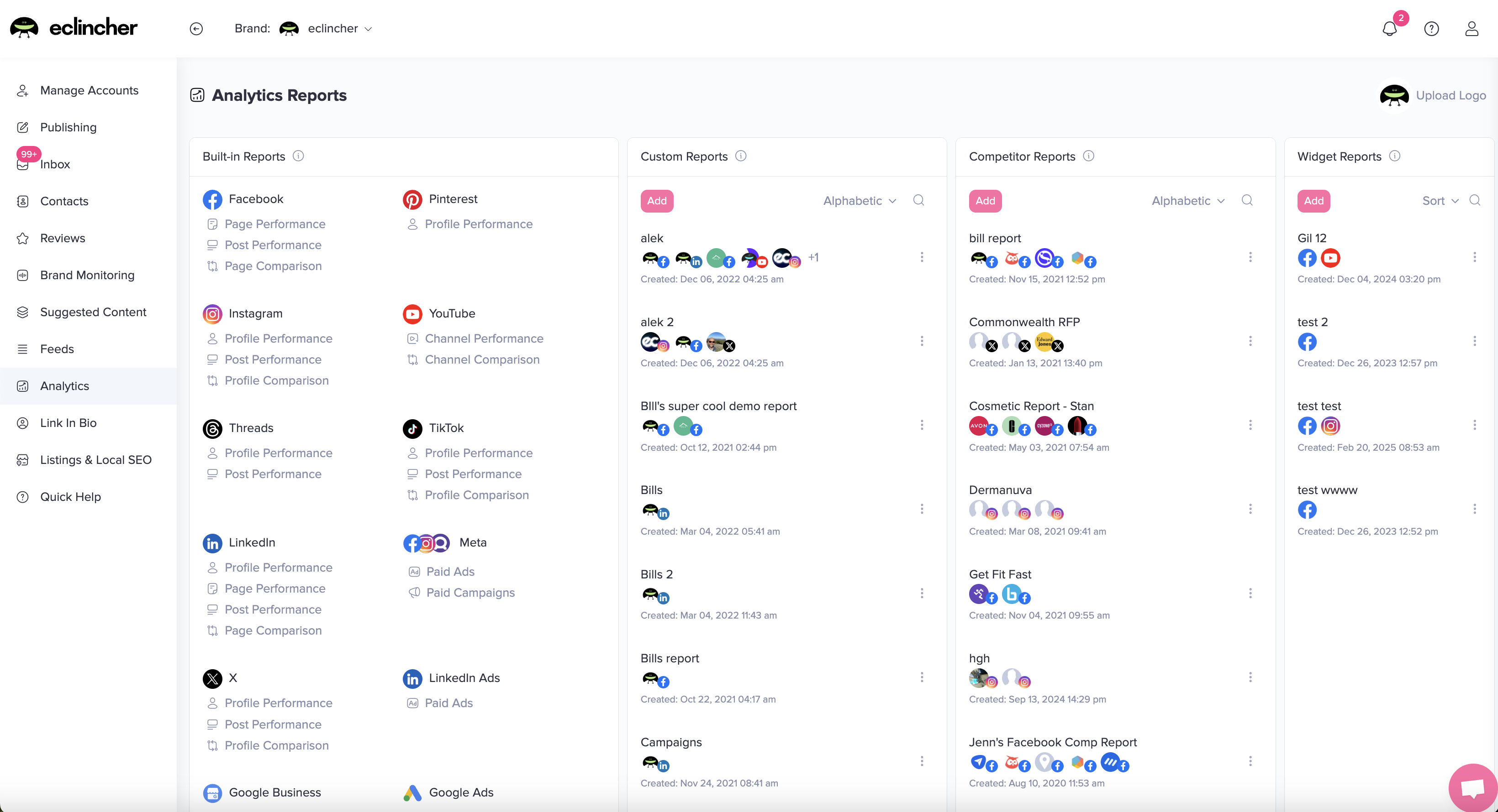 screenshot of Eclincher