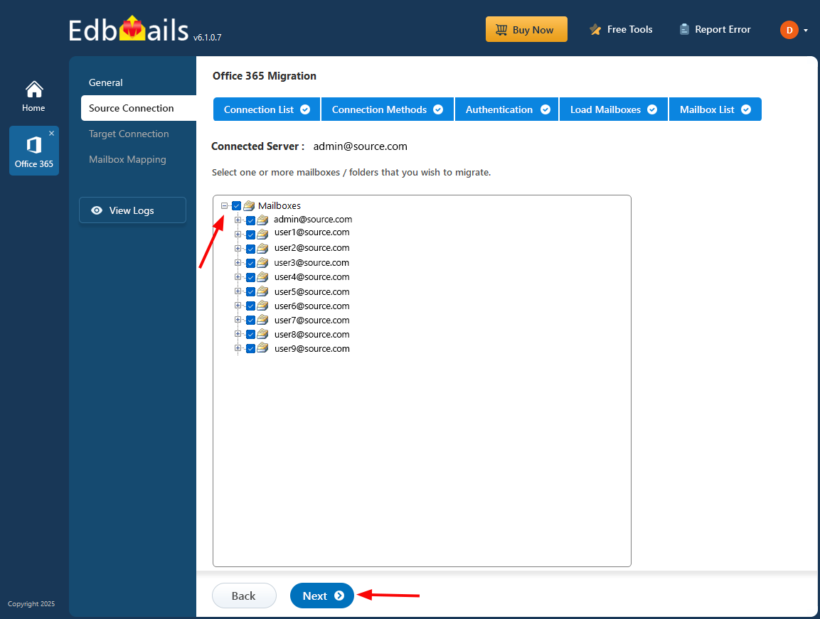screenshot of EdbMails