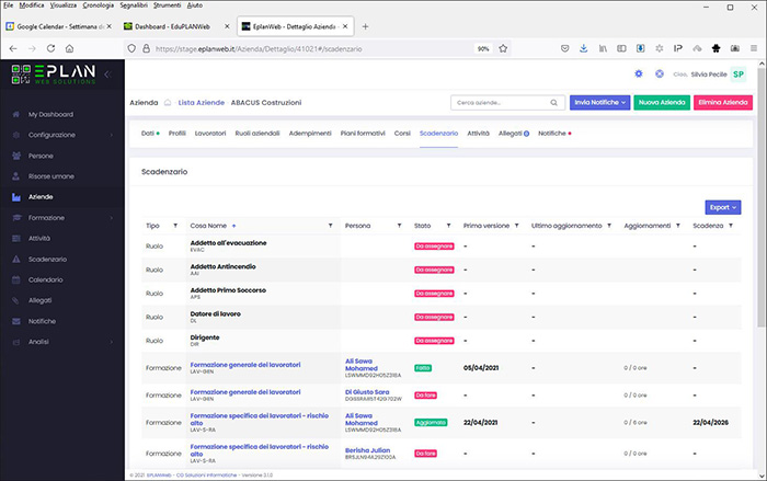 screenshot of EduPLANWeb