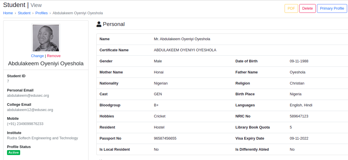 screenshot of EduSec