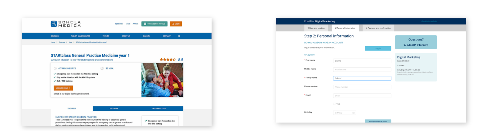 screenshot of Eduframe