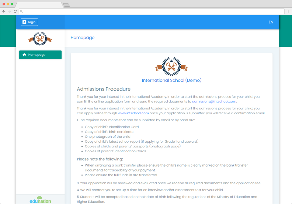 screenshot of Edunation