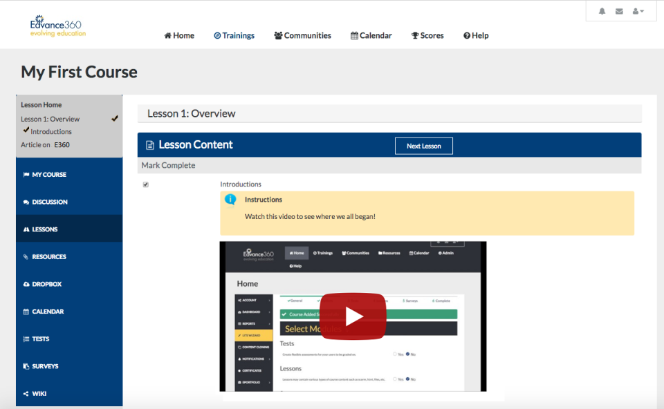 screenshot of Edvance360