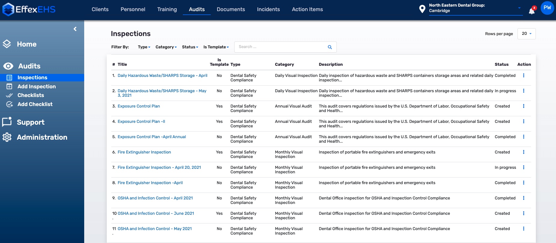 screenshot of EffexEHS
