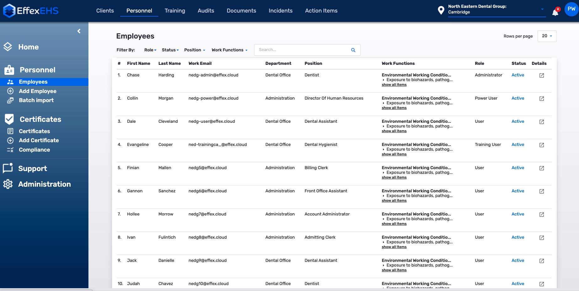 screenshot of EffexEHS
