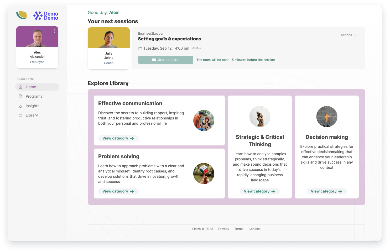 screenshot of Elatra