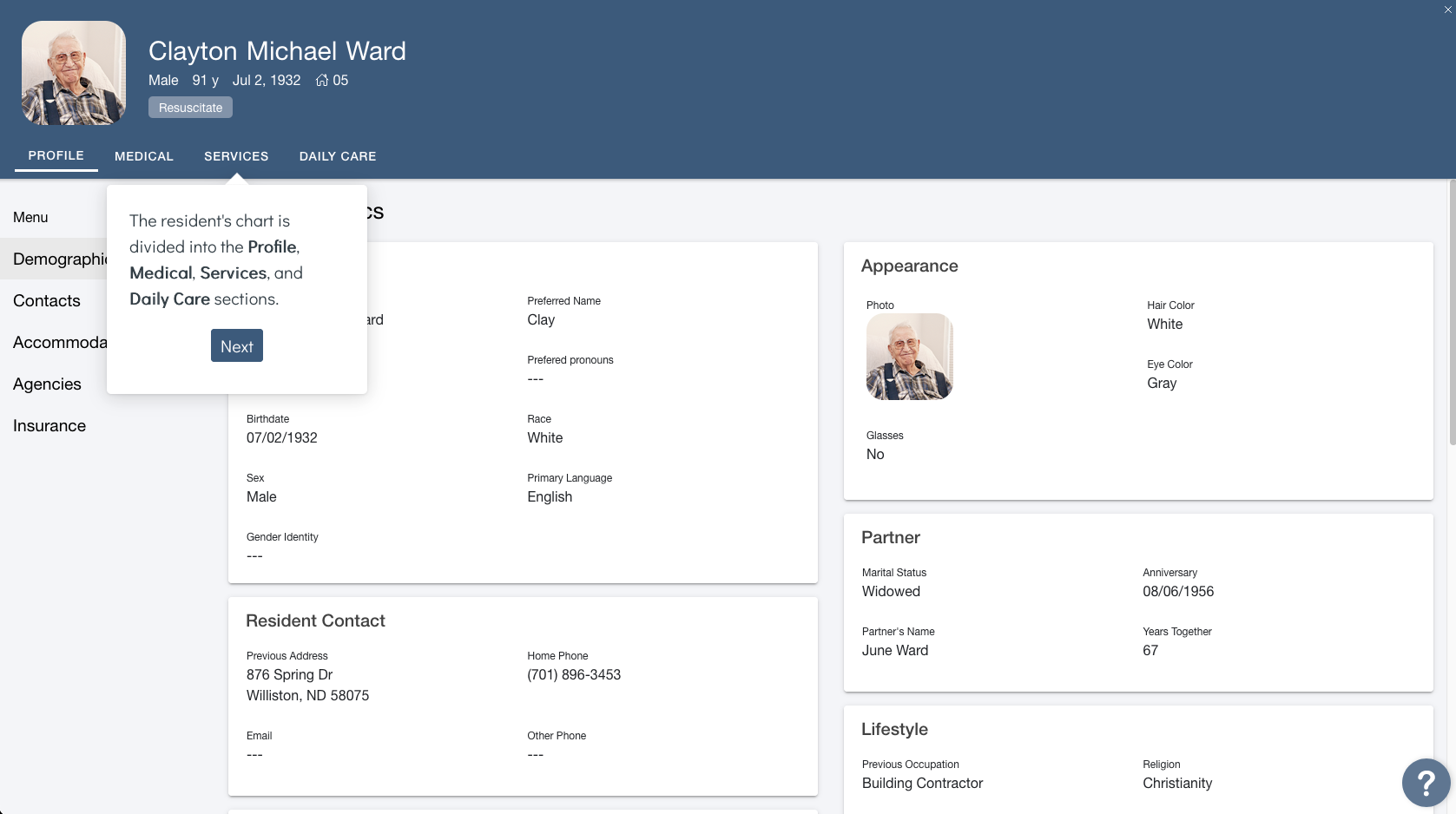 screenshot of Eldermark