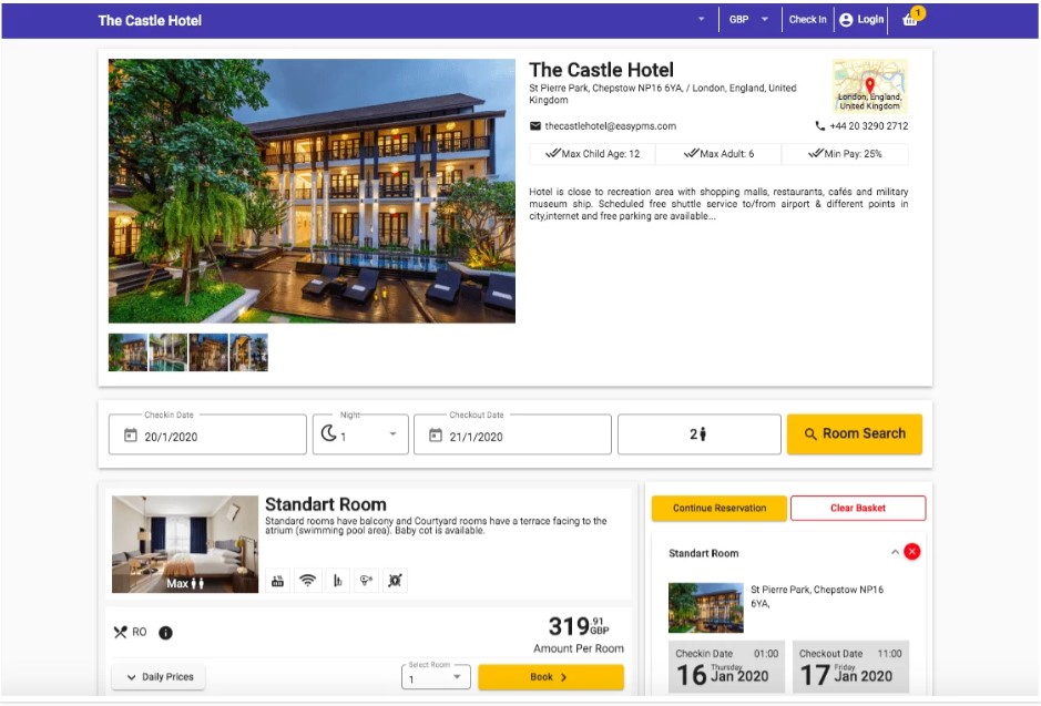 screenshot of ElektraWeb