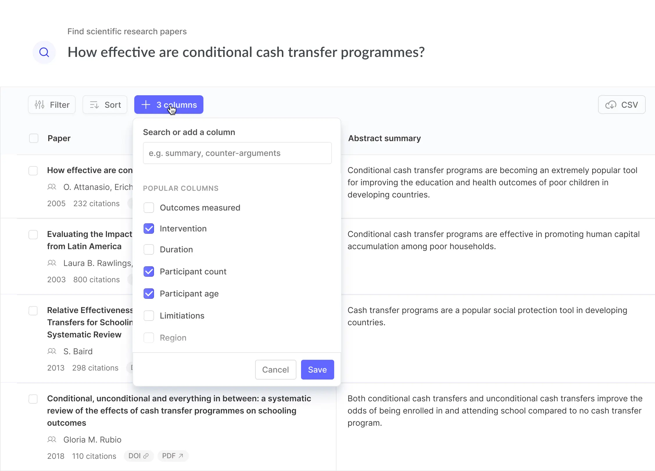 screenshot of Elicit