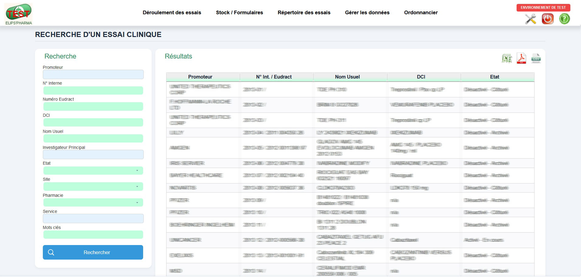 screenshot of Elips'PHARMA