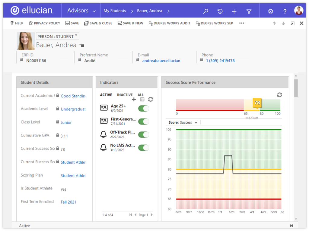 screenshot of Ellucian