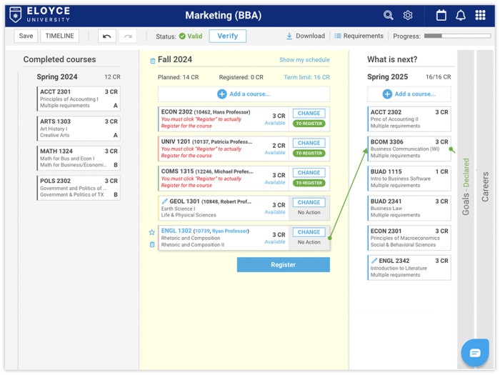 screenshot of Ellucian