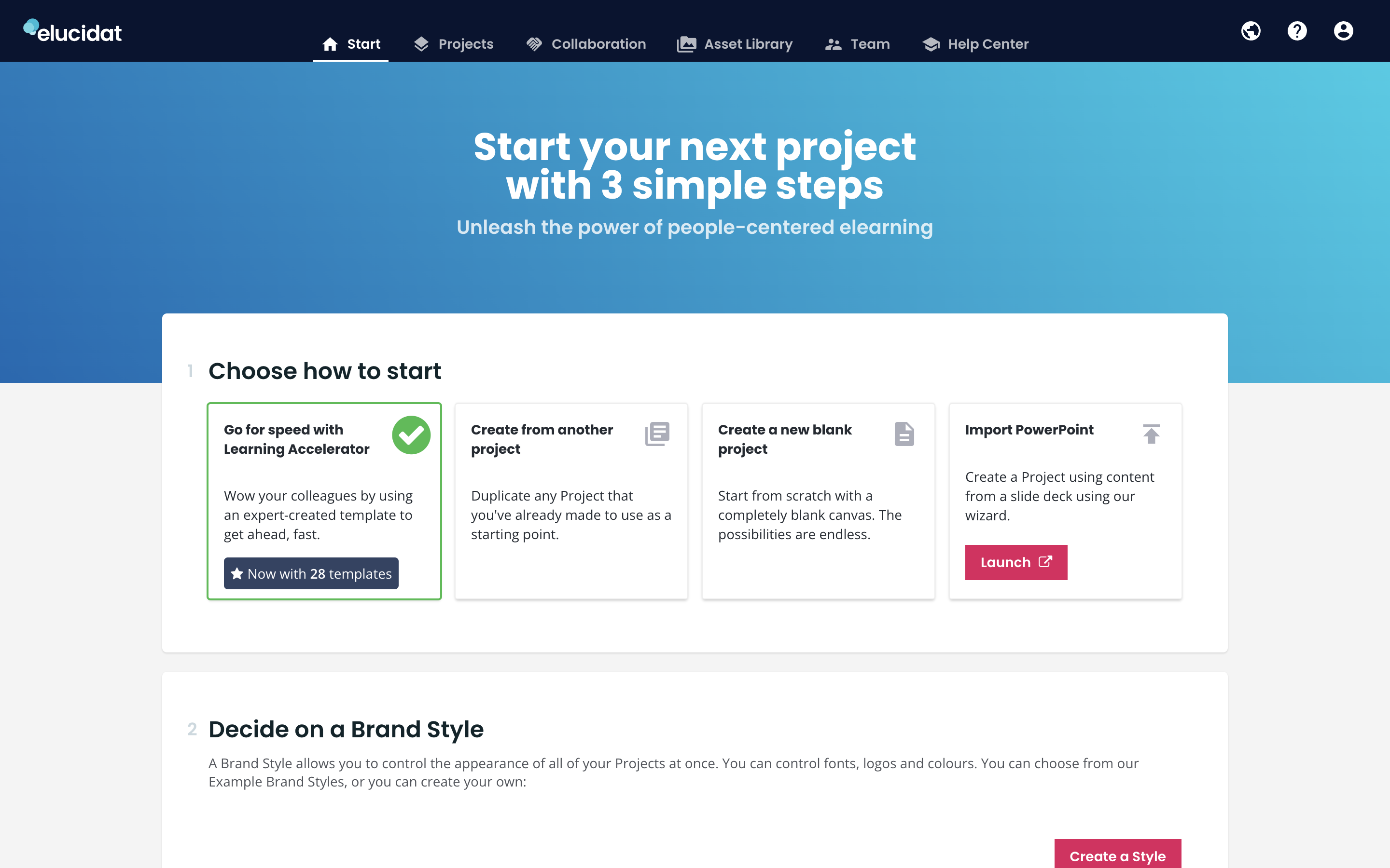 screenshot of Elucidat